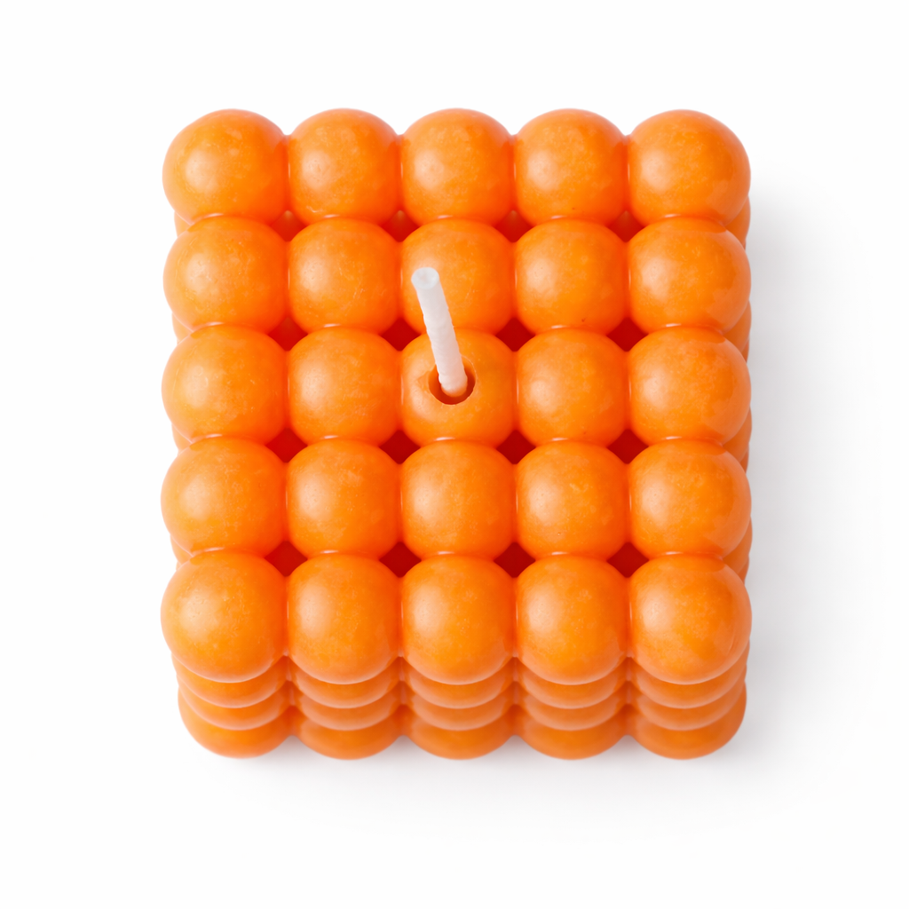 Candela Artigianale Bubble Cube in Cera di Soia – Profumata con Oli Essenziali