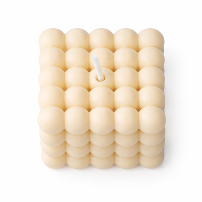 Candela Artigianale Bubble Cube in Cera di Soia – Profumata con Oli Essenziali