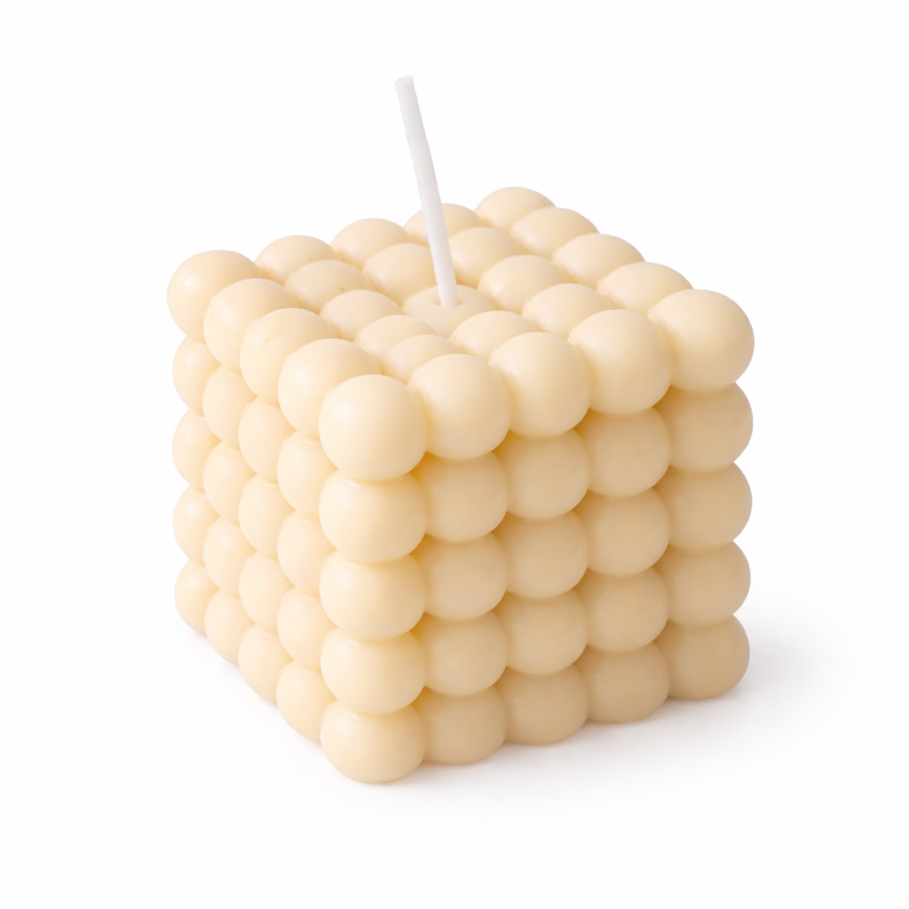 Candela Artigianale Bubble Cube in Cera di Soia – Profumata con Oli Essenziali