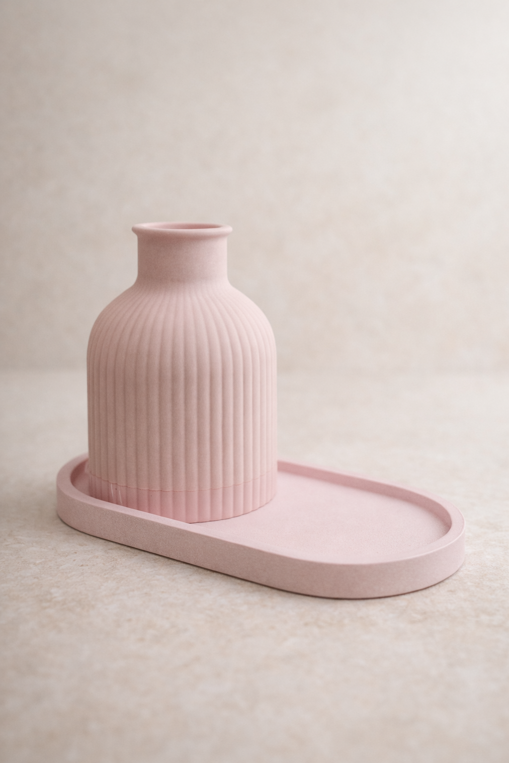 Set Decorativo Artigianale – Vaso con Vassoio in Acquaresin