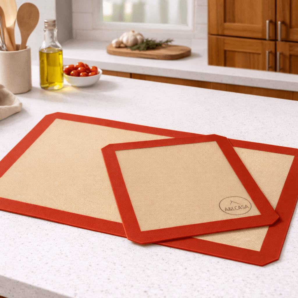 set 2 tappetini da forno in silicone antiaderente