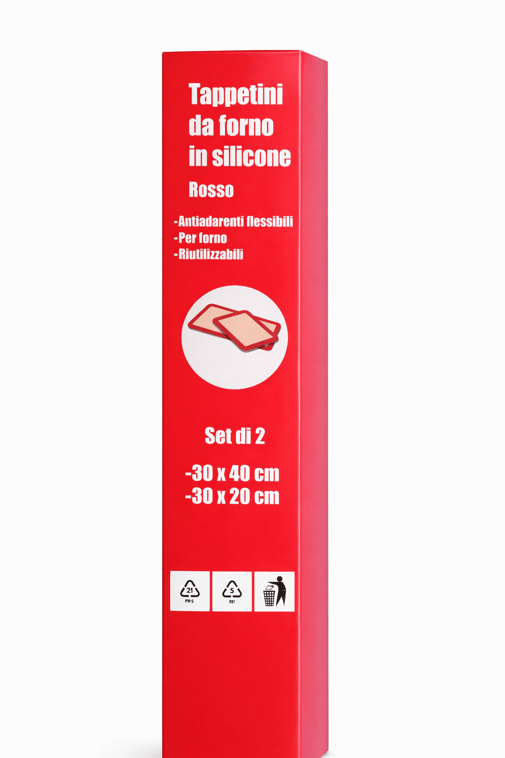 set 2 tappetini da forno silicone cucina AELCASA