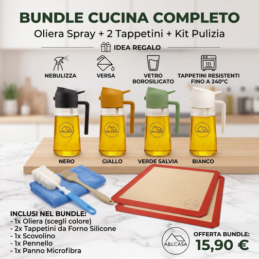 Bundle Cucina: Oliera Spray + 2 Tappetini