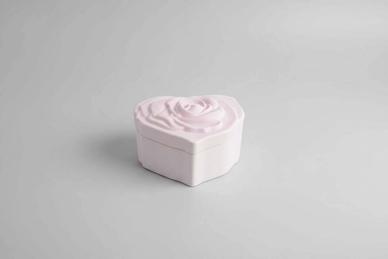 Porta-Oggetti Artigianale a Cuore con Coperchio in Acquaresin