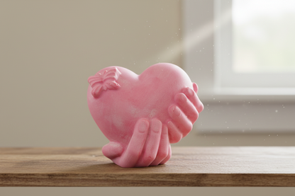 Cuore Decorativo Artigianale Sorretto da Mani – Complemento d’Arredo