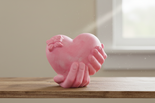 Cuore Decorativo Artigianale Sorretto da Mani – Complemento d’Arredo