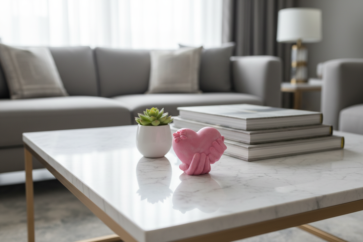 Cuore Decorativo Artigianale Sorretto da Mani – Complemento d’Arredo