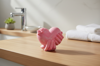 Cuore Decorativo Artigianale Sorretto da Mani – Complemento d’Arredo