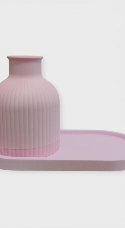 Set Decorativo Artigianale – Vaso con Vassoio in Acquaresin